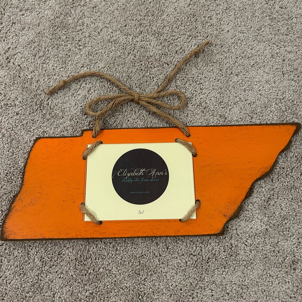 ✨NWOT State of‎ Tennessee 5 x 7 Shabby Chic Photo Frame in Orange✨